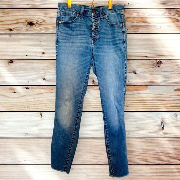 Madewell Denim - 10" High-Rise Skinny Crop Jeans: Button-Front TENCEL™ Denim Edition
